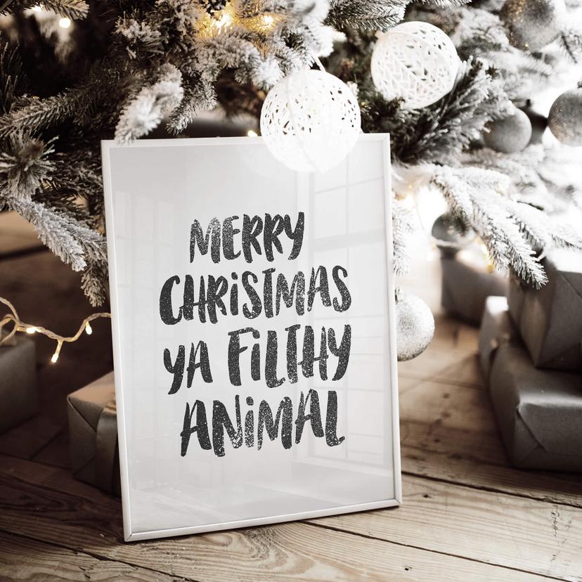 Poster Merry Christmas ya filthy animal
