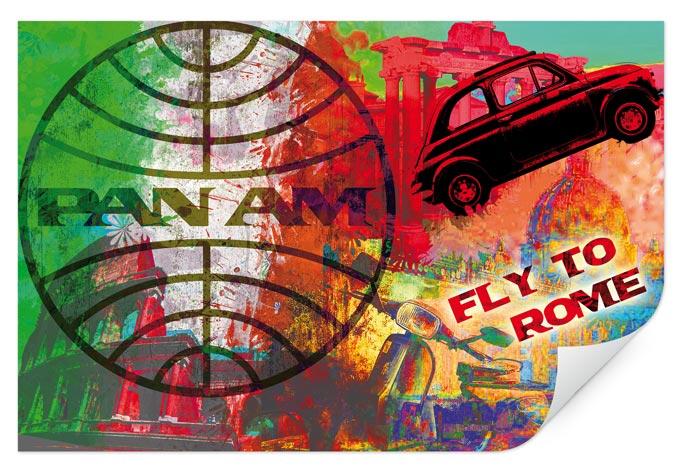 Zelfklevende Poster - Pan Am - Rome