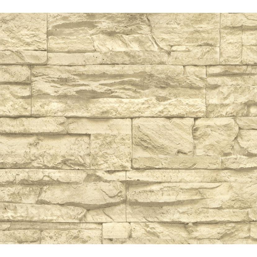 A.S. Création Carta da parati Wood'n Stone beige, crema