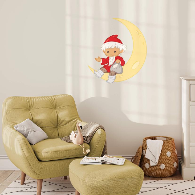Wallsticker Sandmanden på månen