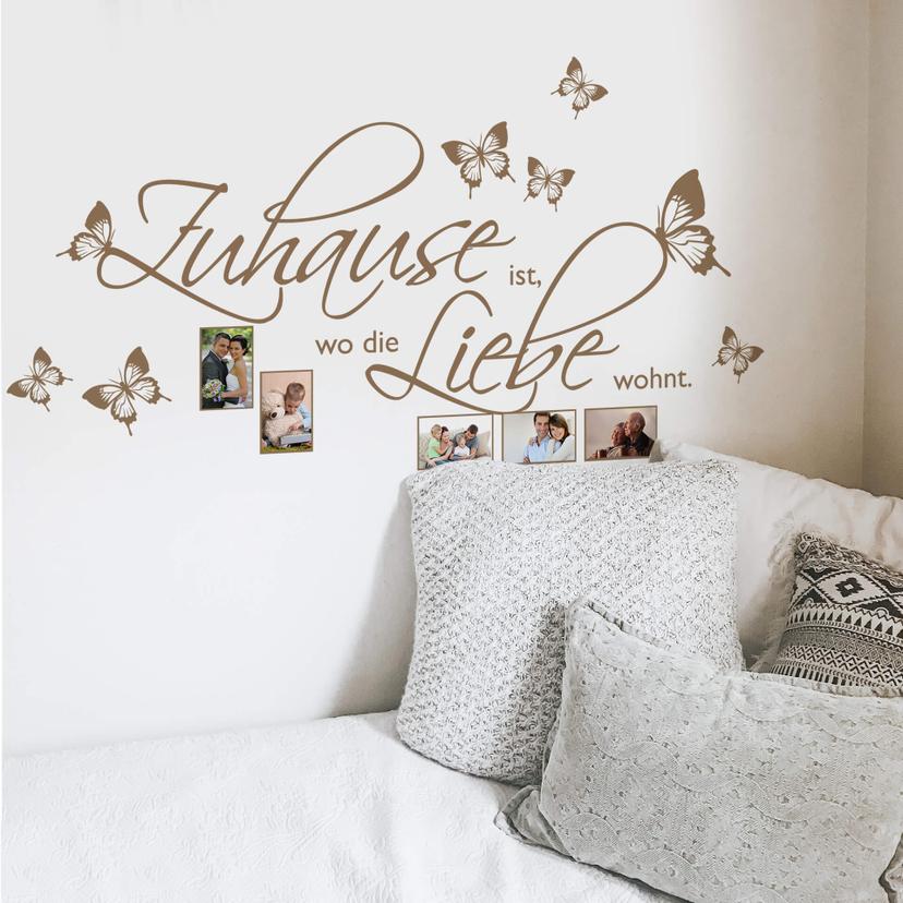 Wandtattoo Zuhause ist... mit Platz für Fotos