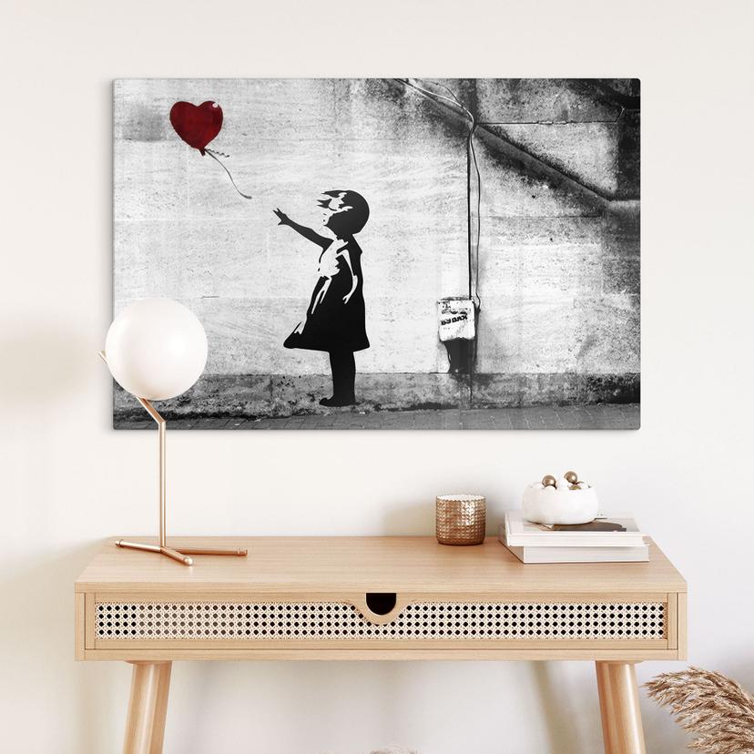 Stampa su vetro Banksy - Ragazza con palloncino