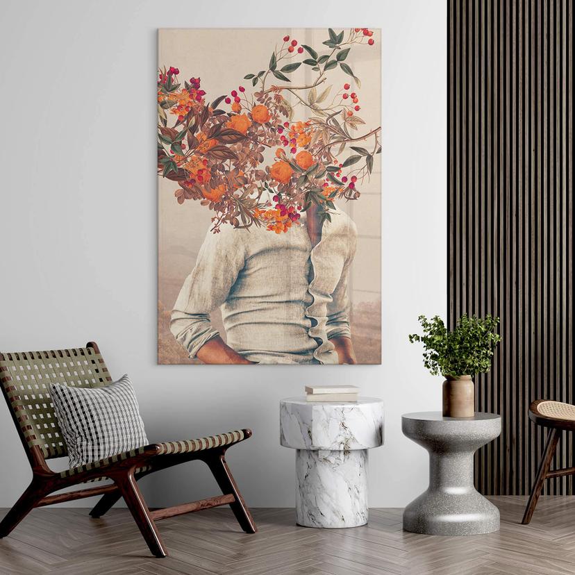 Tableau sur verre acrylique Moth - Flower Man