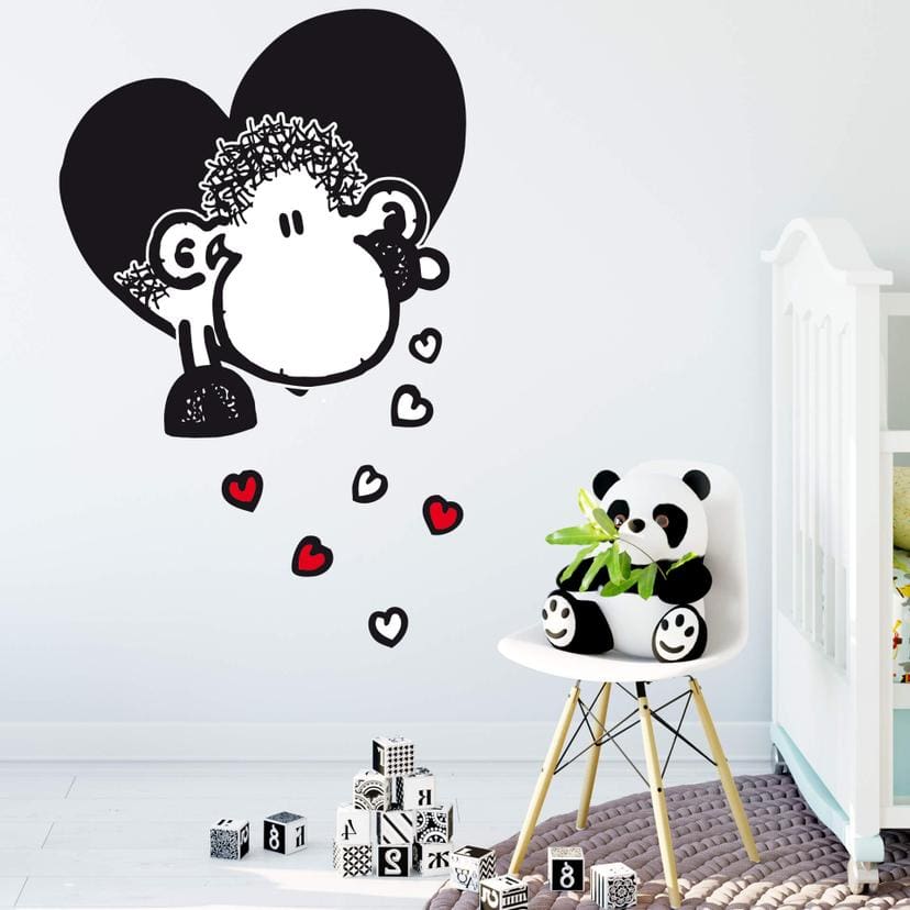 Muursticker - Sheepworld - Schaap in Hart