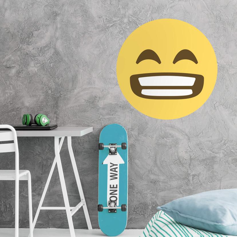 Muursticker Emoji Grinning Face