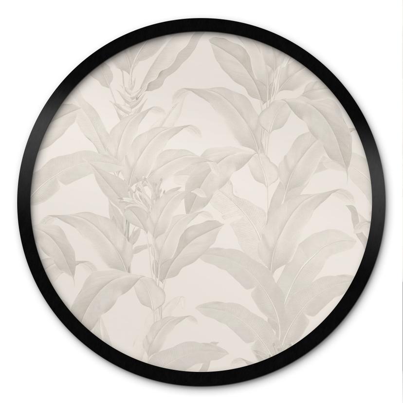 Plakat Urban Jungle Tropical Leaves Cream - Bloomery Decor - Rund