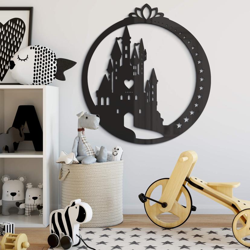 Decoración acrílica castillo con corazón