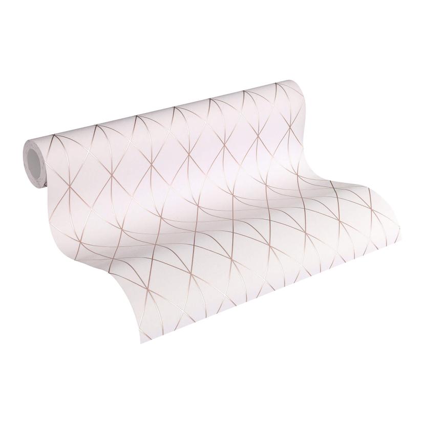 Designdschungel af Laura N. Fleecetapet Geometrisk, metallic, rosa
