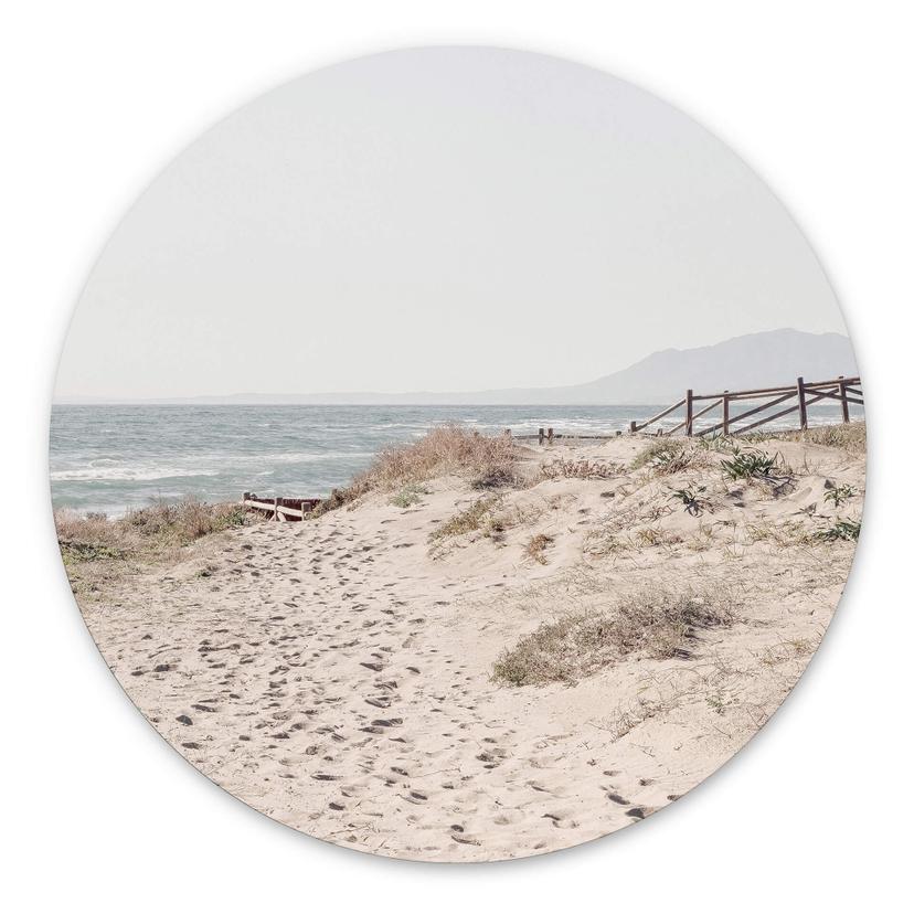 Tableau sur alu-Dibond rond 1X Studio - Montée de plage sur les dunes
