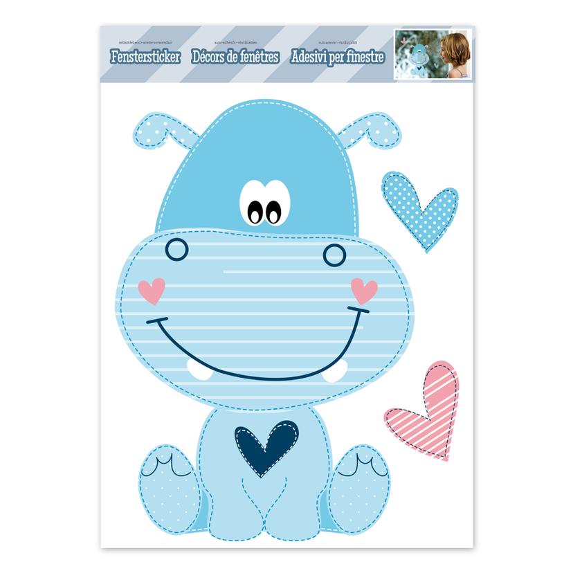 Fenstersticker Happy Hippo