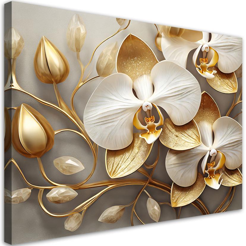 Leinwandbild Orchidee glamourös gold