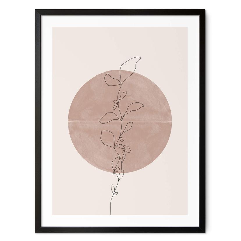 Póster The Miuus Studio - Line Art - Planta frente a la luna llena