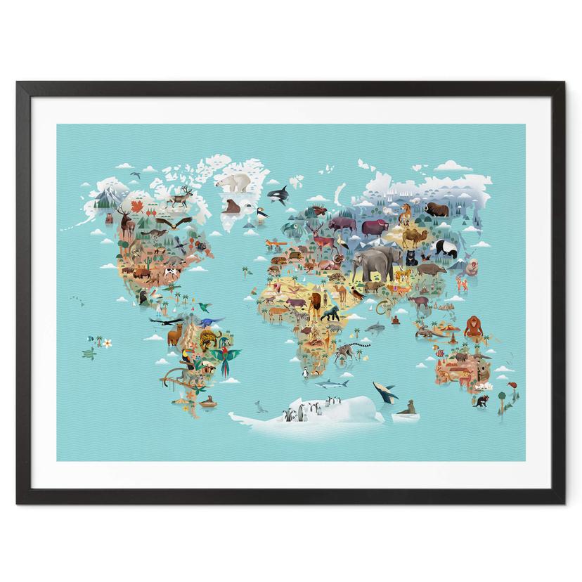 Plakat Braun - World Map