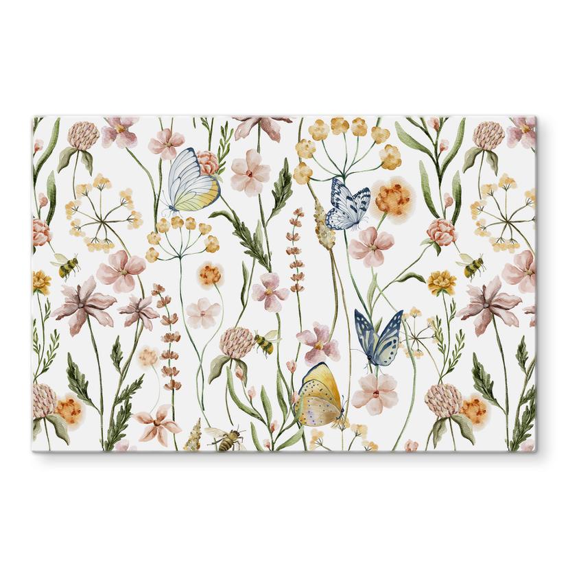 Pannello paraschizzi Prato di primavera con farfalle - UN Designs