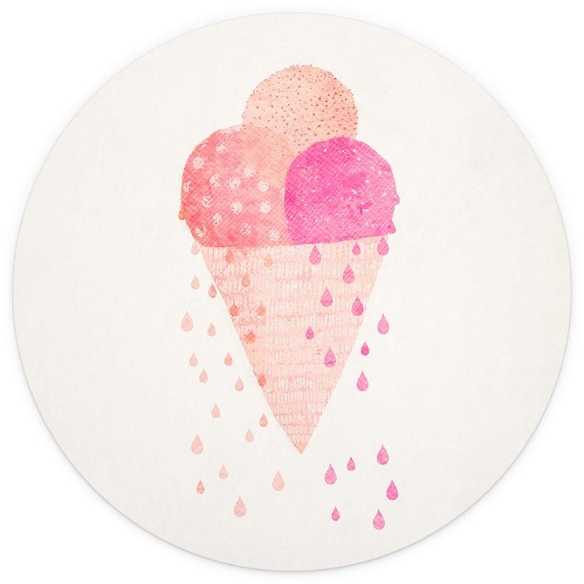 Fotomurale tondo Treechild - Ice Cream in Summer - carta da parati in tessuto non tessuto/carta da p