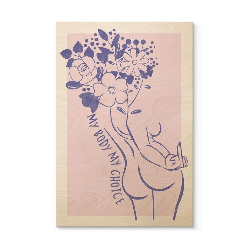 Billede af træ med kropspositivitet - Line Art Floral