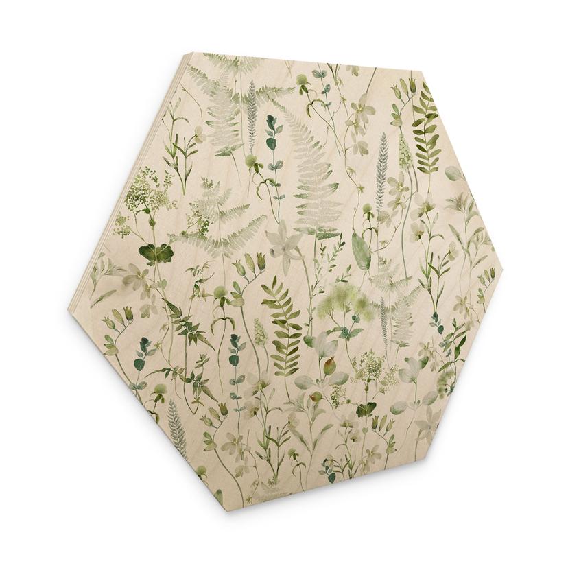 Sekskantet træ Urter og vilde blomster - UN Designs