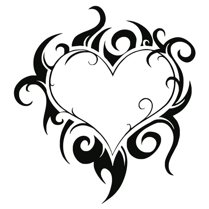 Adesivo murale - Cuore in fiamme