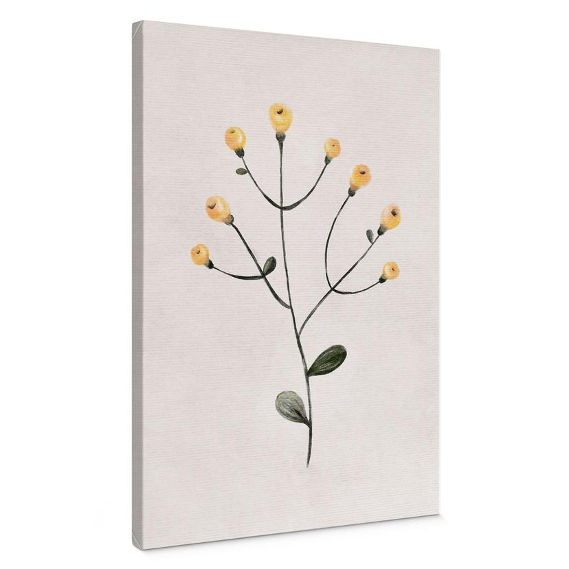 Lienzo Planta delicada con flores amarillas - Goed Blauw