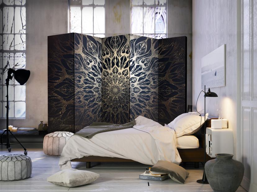 Divisorio - Ragnatela (marrone), 5 pezzi - 225x172 cm