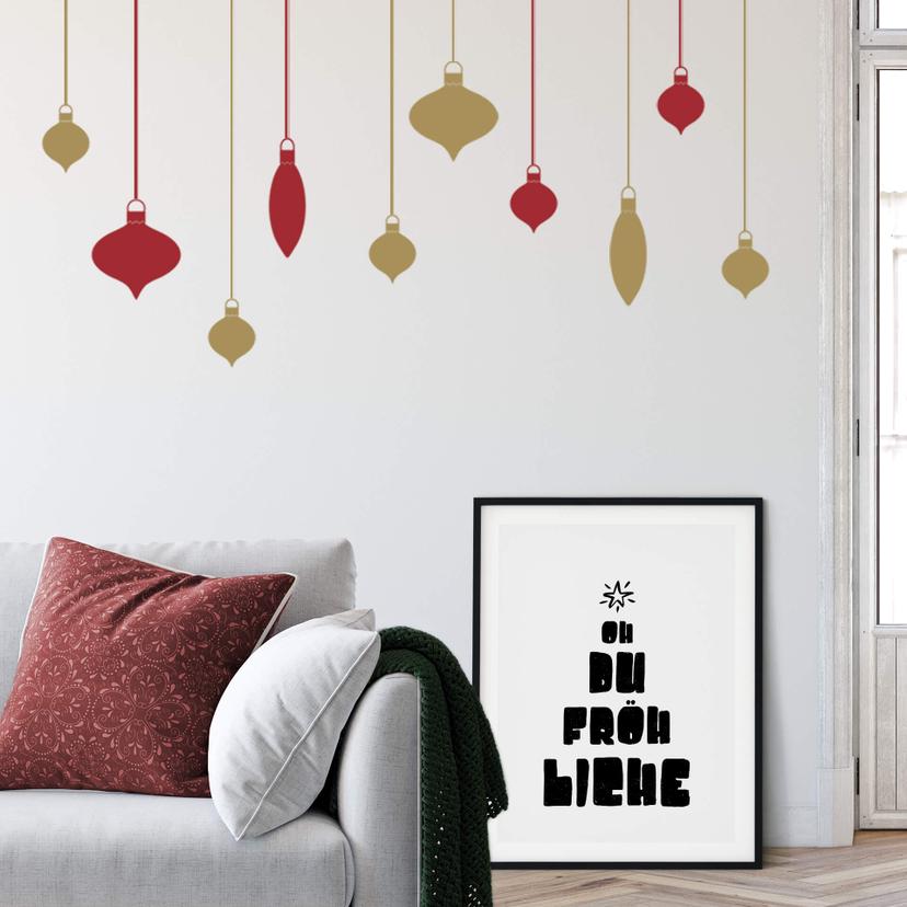 Wallsticker - 2-Farvet Julepynt