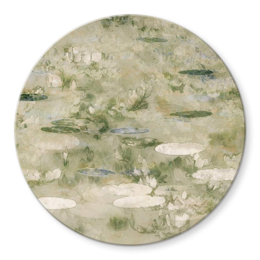 Tableau sur verre Talen - L'étang des nénuphars - Rond