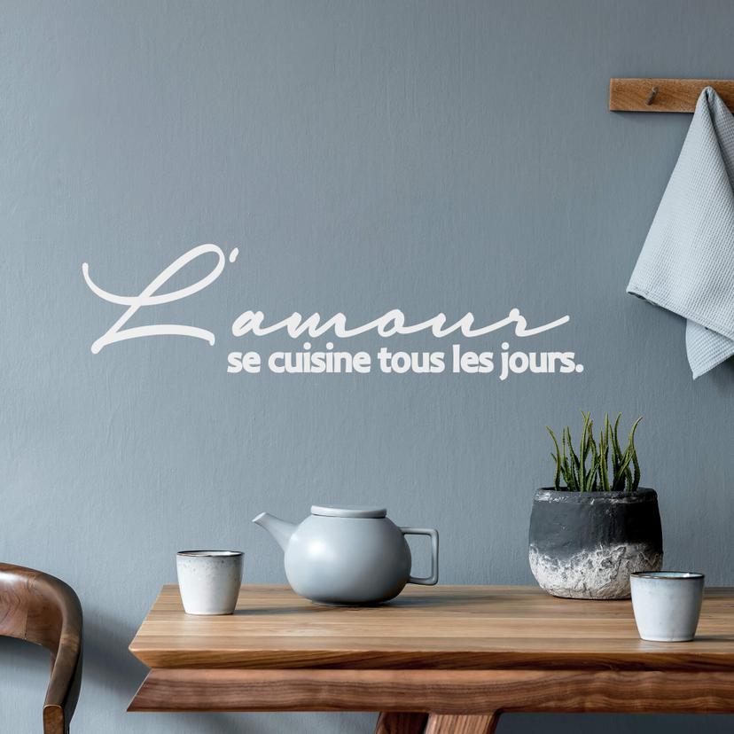 Adesivo murale - L'amour se cuisine tous les jours