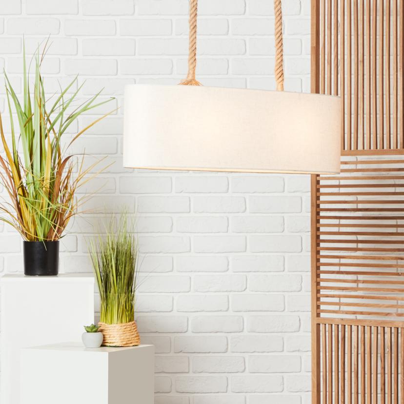 Pendelleuchte Milan, braun, 120 x 70,5 cm, Textil Pendelleuchte