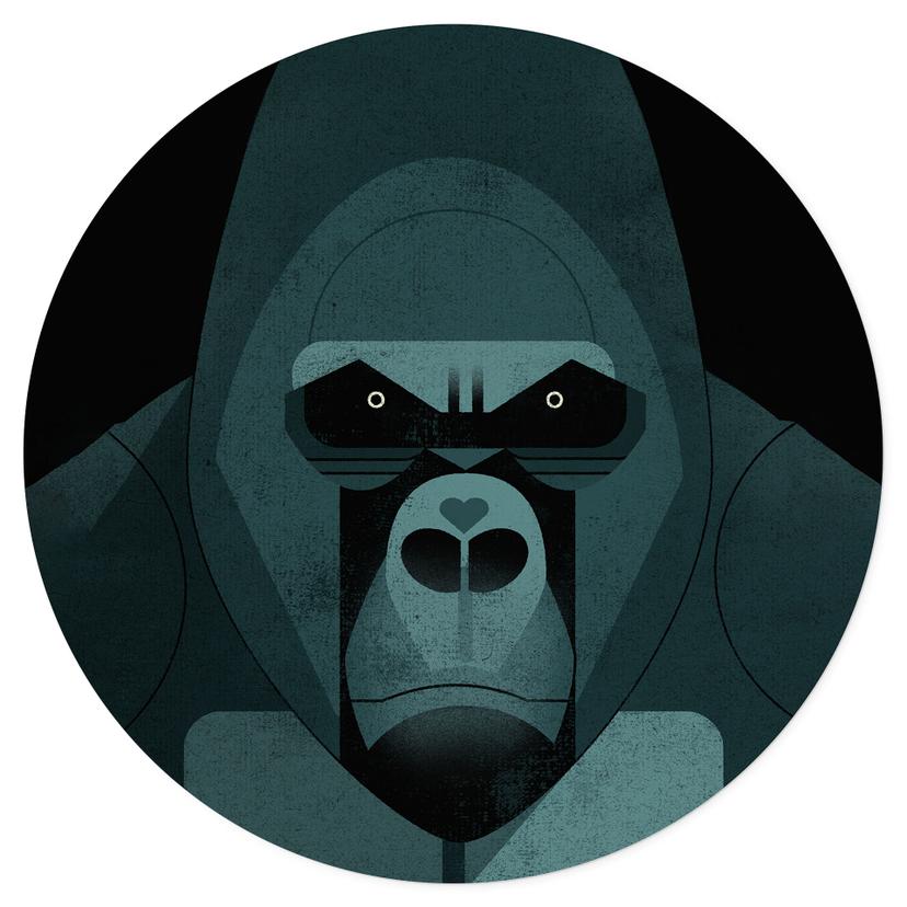 Adesivo murale Gorilla - Braun