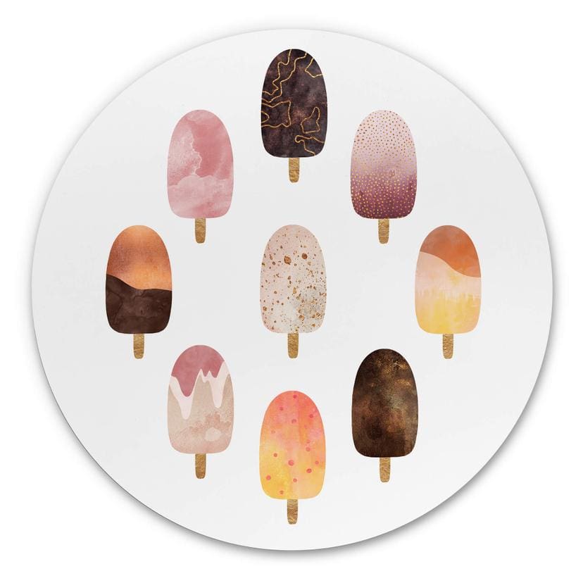 Tableau sur alu-Dibond rond Fredriksson - Variation de glace