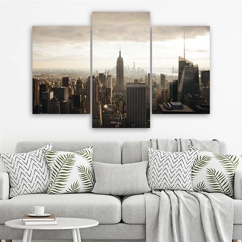 Stampa su tela 3 pezzi, panorama di New York City