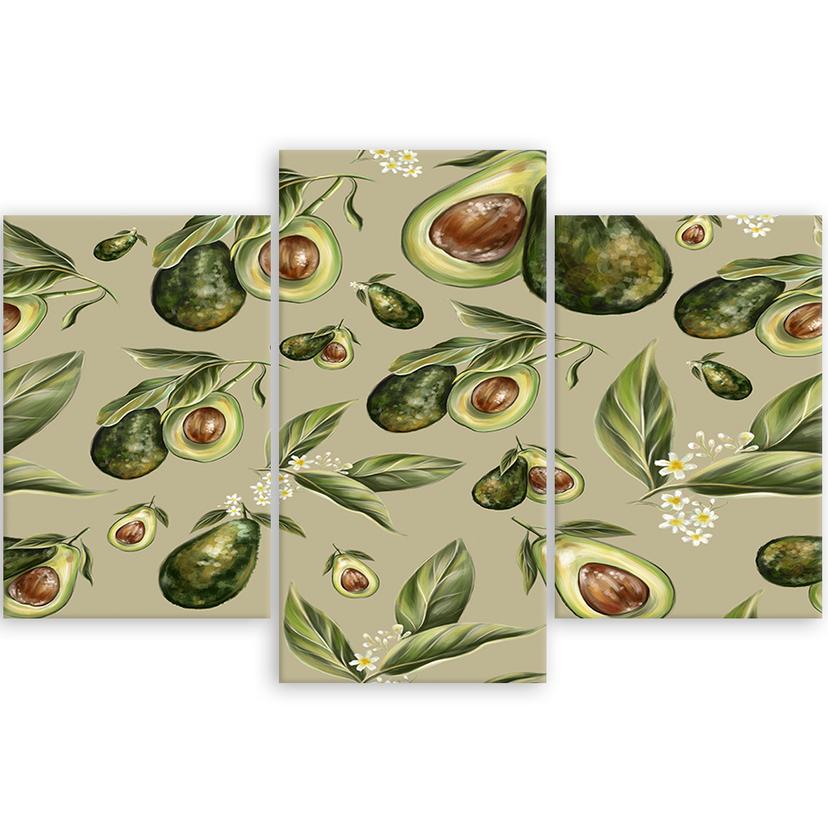 Stampa su tela 3 parti, metà avocado