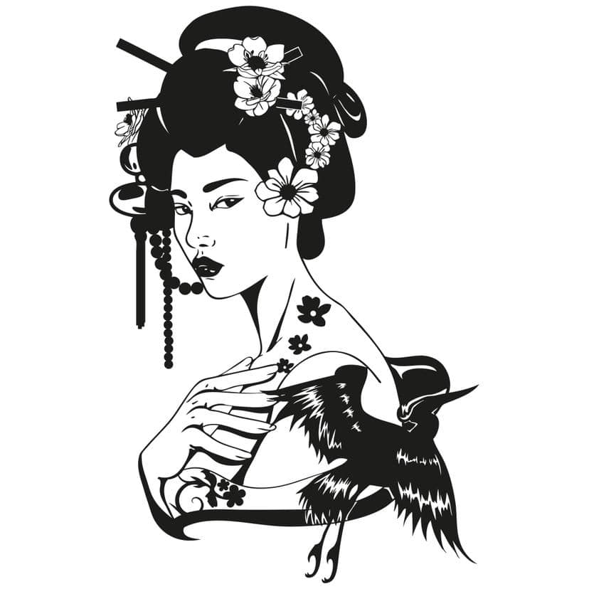 Adesivo murale - Ritratto di geisha