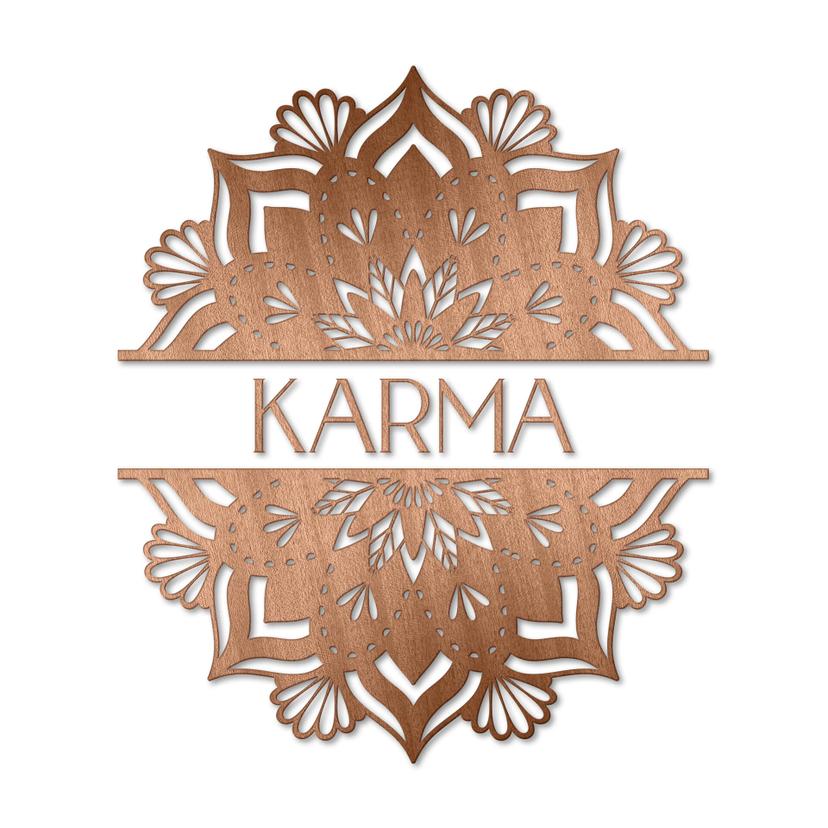 Decoro in legno - Mandala Karma