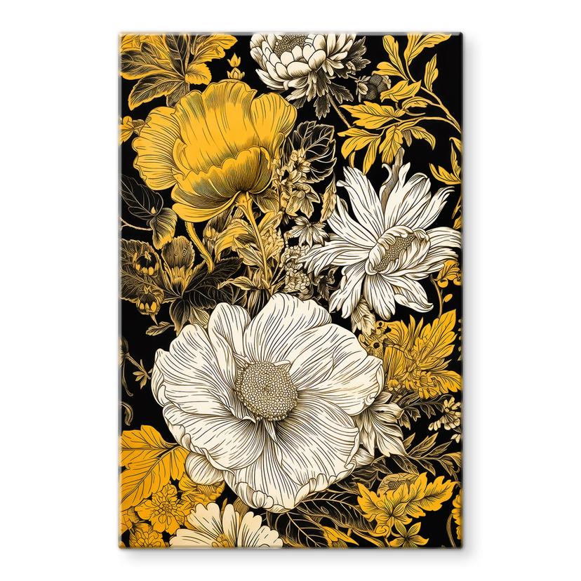 Glaskunst Blomsterpragt i okker - Jaszke