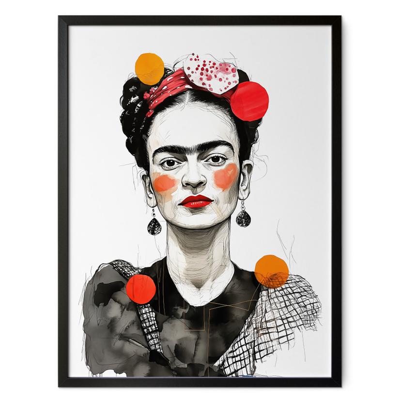 Plakat Frida Kahlo pop art-portræt - Jaszke