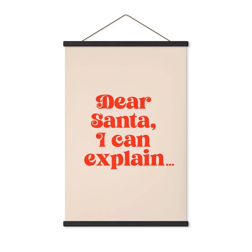 Tekstil plakat til jul - Kære julemand, jeg kan forklare... - Prints by Ayleen