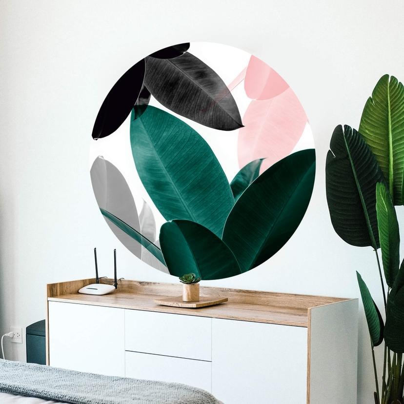Sticker mural Sisi & Seb - Feuilles - Rond