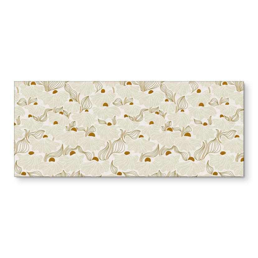Rivestimento cucina Fiori minimalisti in crema e oro - Annick