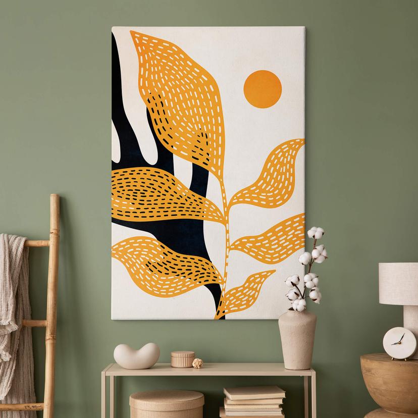 Canvastavla Abstrakt växt i van Gogh-stil - Kubistika
