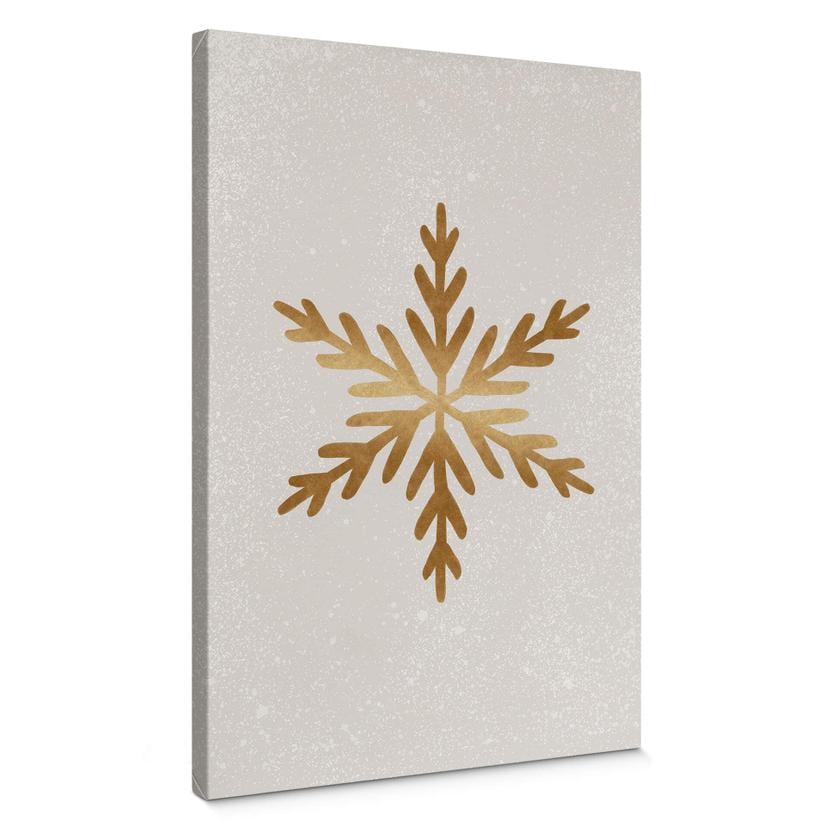 Lærredsprint - Orara Studio - Golden Snowflakes