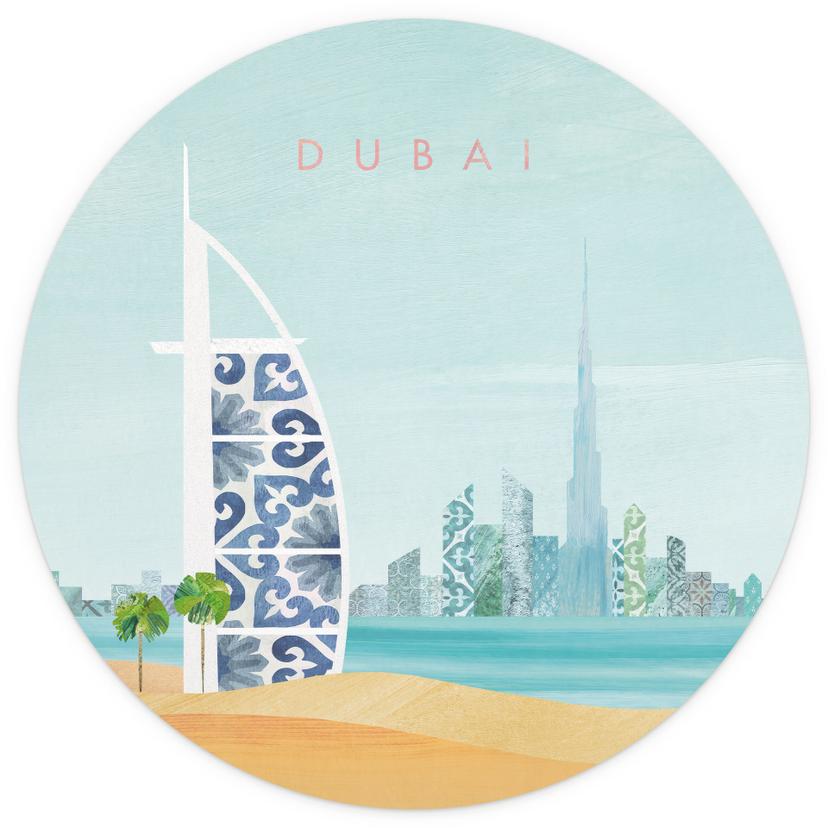 Fotomurale Dubai Beach - Burj Al Arab - Rivers - Rotondo - carta da parati in tessuto non tessuto/ca