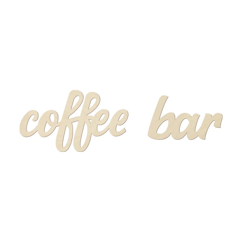 Decoración en madera - Letras 3D para la cocina - Barra de café - Madera de álamo