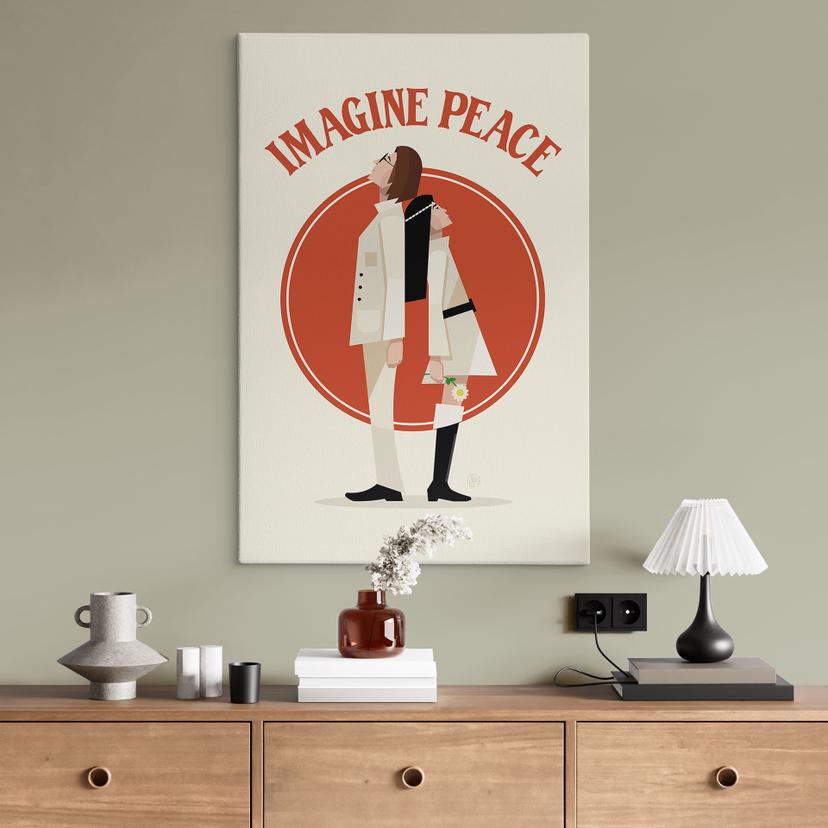 Stampe su tela Imagine Peace - Due per la pace e la speranza - Retrodrome