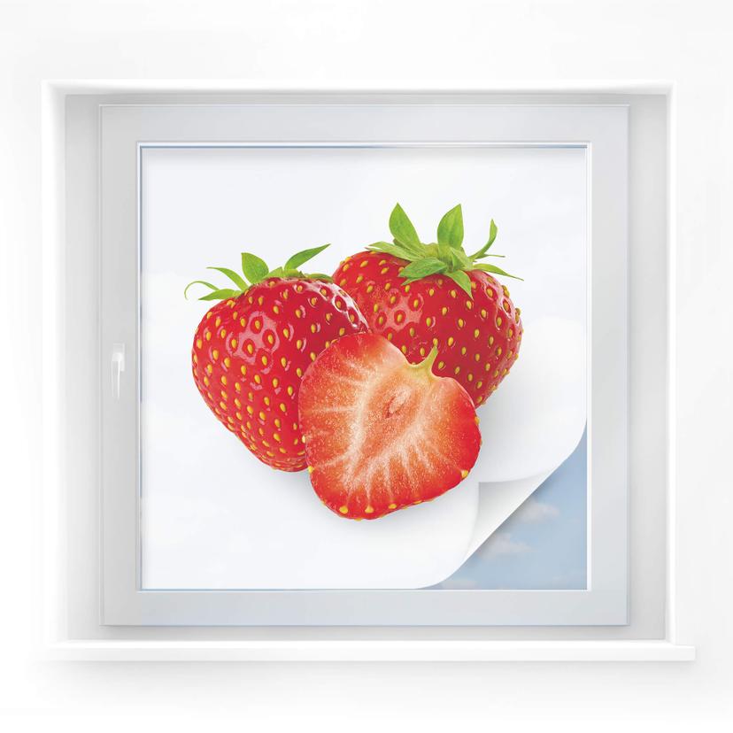 Lámina privacidad fresas - cuadrada