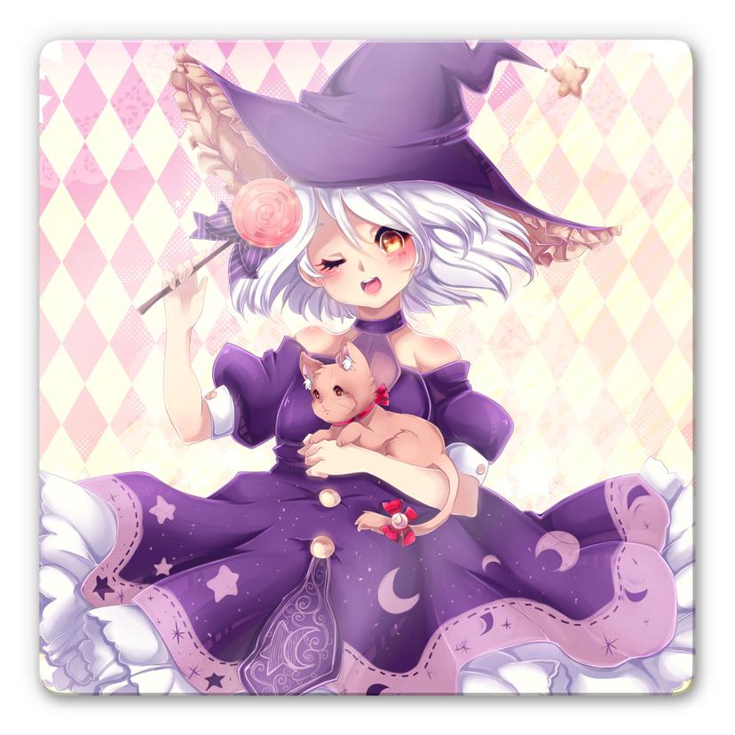 Tableau sur verre La Doll Blanche - Little Witch