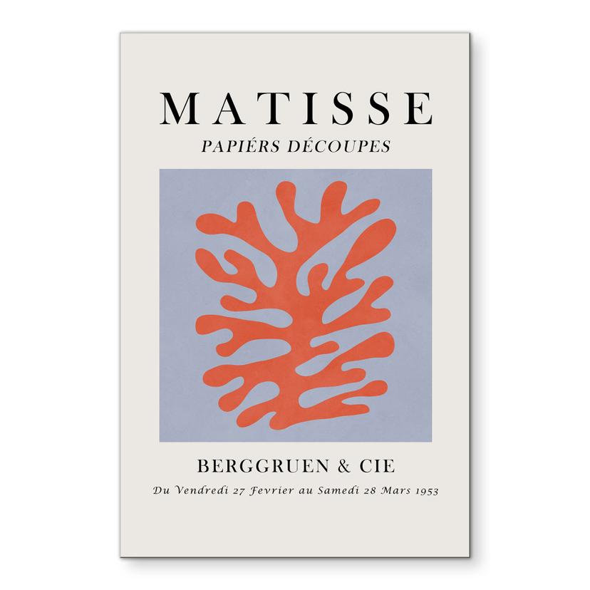 Wanddecoratie Abstract koraal in Matisse-stijl - Costa - Alu-Dibond
