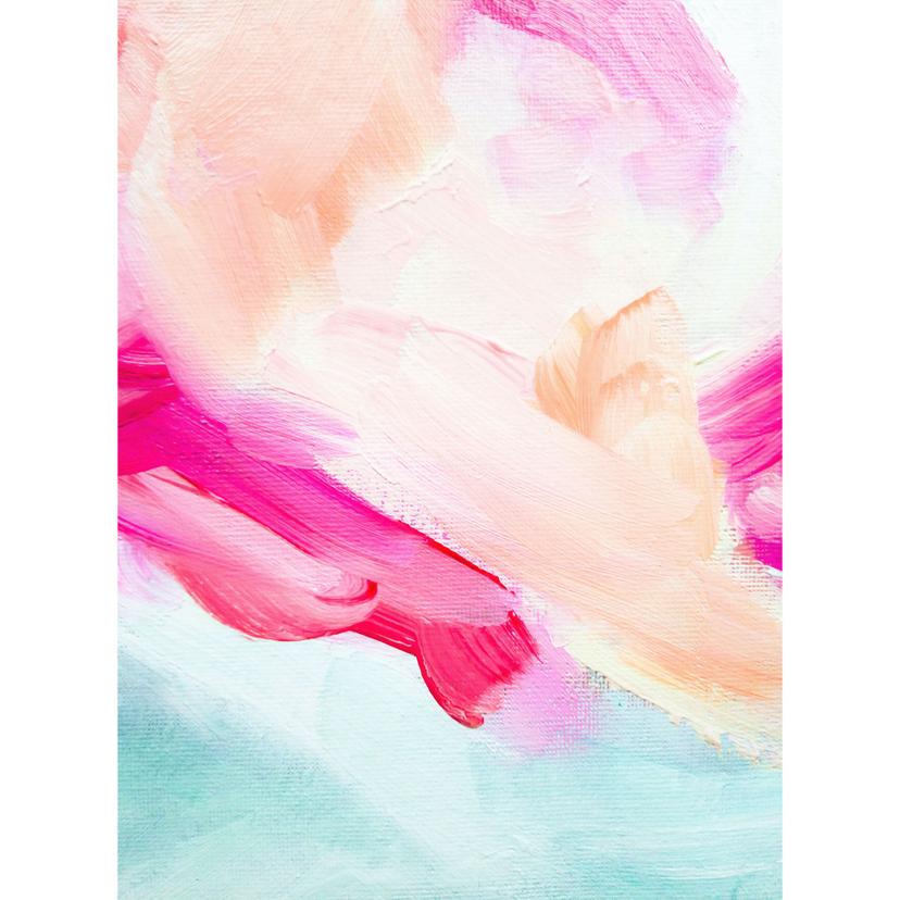 Fotomurale Pennellate rosa e turchese - Haniff