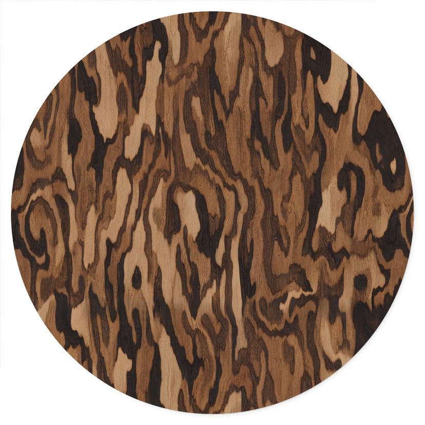 Wandtattoo Ettore Walnut - Abstrakte Holzmaserung - Sir Edward x Grigory Gladarev - Rund