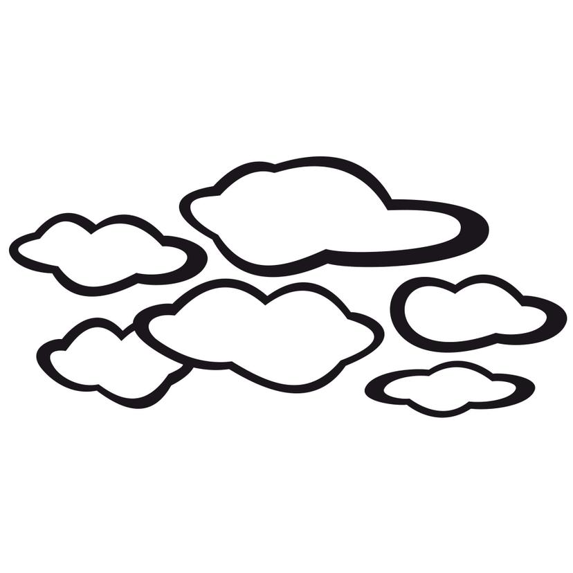 Muursticker set wolken 3